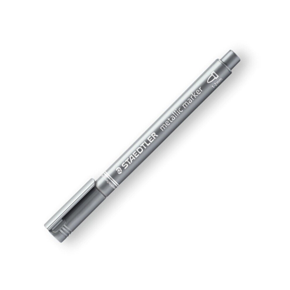 Staedtler Permanent Marker, Round Tip, 1-2 Mm 1 Marker Silver