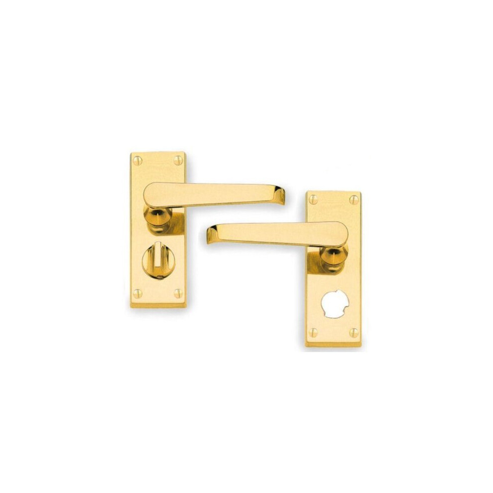 Hoppe Cbv31wc Wc Door Handle Lockâ ÂÂ Victorian Polished Brass 5050245109230