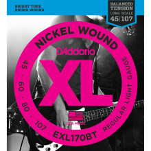 D'Addario EXL170BT 45-107 Balanced Tension Light Nickel Wound Bass Guitar Strings