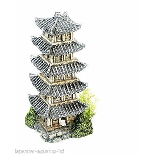 Classic Oriental Tower & Plants Aquarium Ornament Fish Tank Decoration 3156