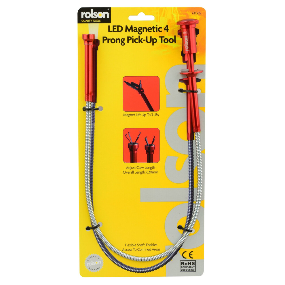 Rolson LED Claw and Magnetic Pick Up Tool