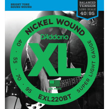 D'Addario EXL220BT 40-95 Balanced Tension Super Light Nickel Wound Bass Guitar Strings
