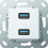 Gira 568403 Double USB 3.0 A Gender Changer Socket Pure White 1