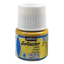 Peinture textile - Pébéo - Setacolor - Or N208 - 45ml - Pailleté pour tissus clairs