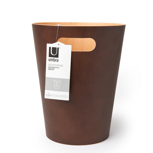 Umbra Umbra Woodrow Waste Bin, Brown 1
