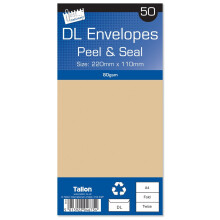 Tallon Just Stationery DL Peel & Seal Manila Envelopes (Pack of 50)
