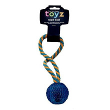 Toyz by Petface Chew and Bouncy Rope Ball for Dog, Blue/Red/Green