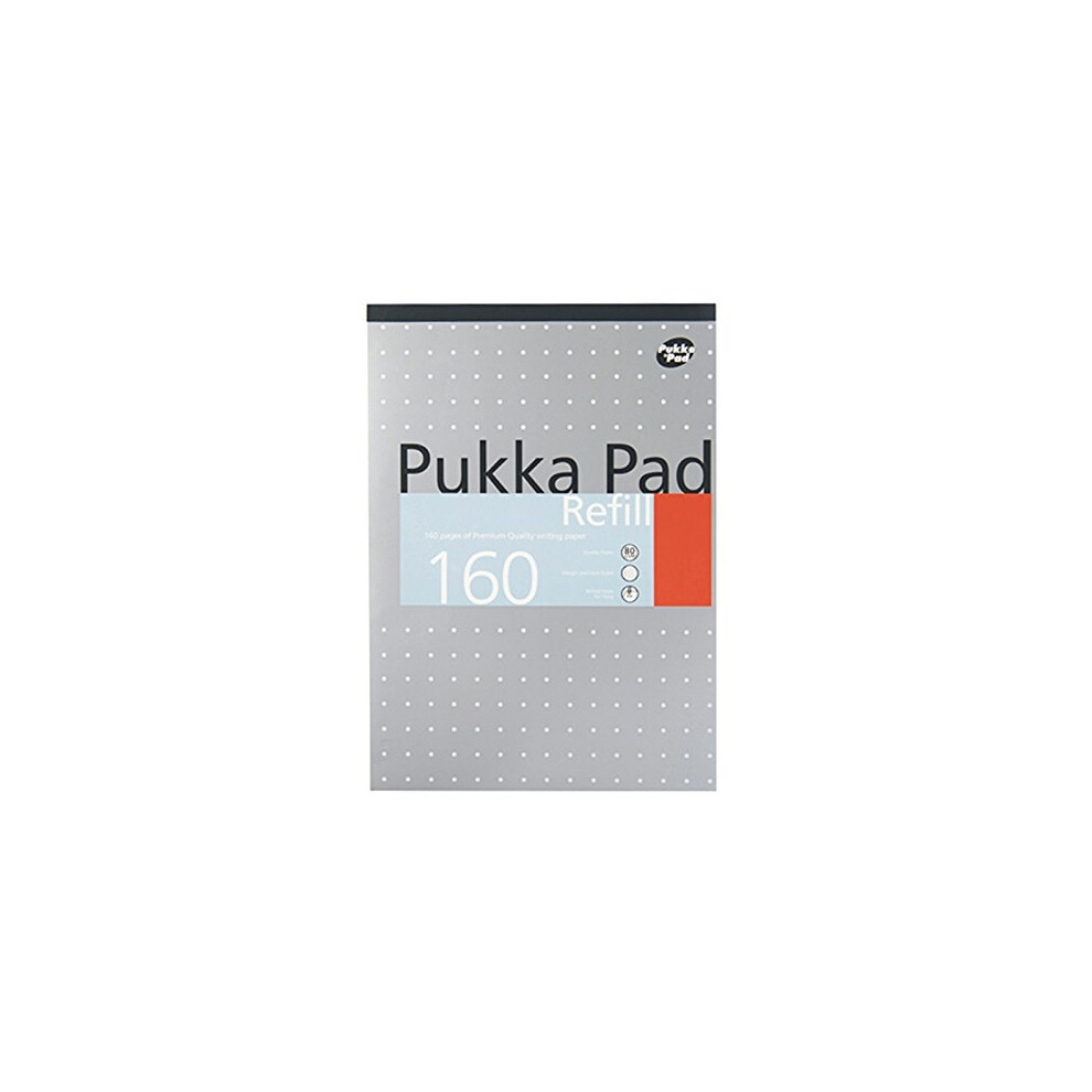 Pukka Pad A4 Punched 4 Hole Ruled Feint and Margin Refill Pad - White (80 Pages) - 1 Pack of 6 pads