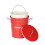 Red Metal Compost Caddy - Recycling Food Waste Bin 4