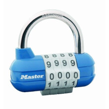 MASTER LOCK 64mm Wide Set-Your-Own Combination Pro Sport Padlock - padlocks (Combination lock, Self storage, Storage locker, Tool box, Blue, Green,...