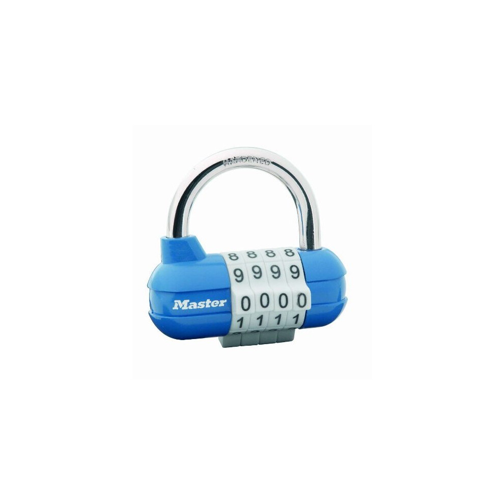 MASTER LOCK 64mm Wide Set-Your-Own Combination Pro Sport Padlock - padlocks (Combination lock, Self storage, Storage locker, Tool box, Blue, Green,...