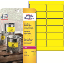 Avery Zweckform Heavy Duty Yellow Labels for Laser Printers 63.5 x 29.6 mm yellow