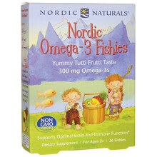 Nordic Naturals, Omega-3 Fischies, Zuckerfrei, Ab 3 Jahren, Tutti Frutti, 300 mg, 36 Fischies