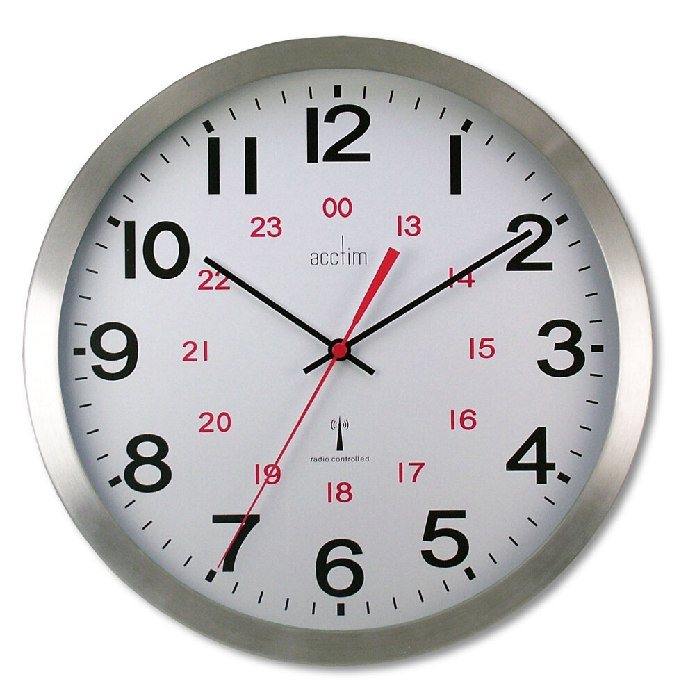Acctim 74457 Century Radio Controlled Wall Clock, Aluminium