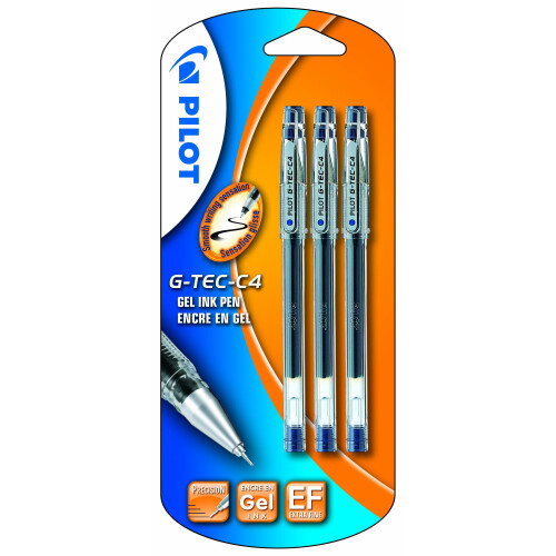 Pilot Pilot G - Tec C4 Gel Microtip Rollerball 0.4 mm (Pack of 3) - Blue 2