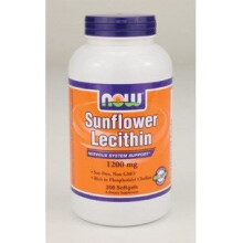 Now Foods Sunflower Lecithin 1200mg, 200 Softgels — High-Potency Lecithin Supplement NOW-02313