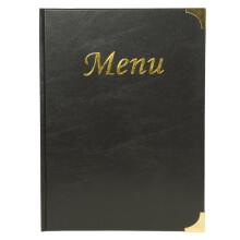 Securit Basic Range A4 Menu Holder with 2 Double Insert, Black