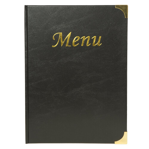 Securit Basic Range A4 Menu Holder with 2 Double Insert, Black