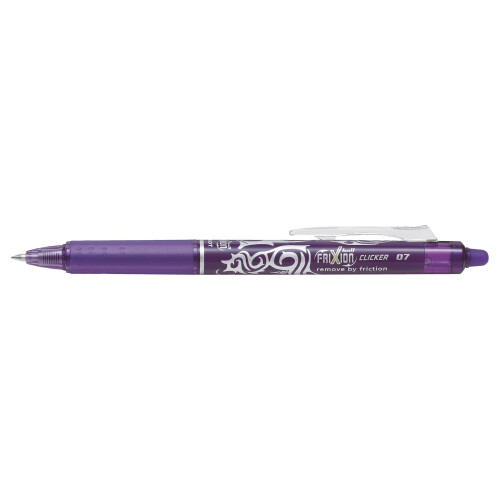 Pilot Stylo Roller Pilot Frixion Clicker Effaçable 0,7 mm - Violet/Rose/Turquoise, Lot de 3 2
