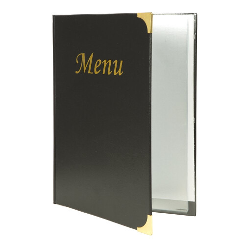 Securit Basic Range A4 Menu Holder with 2 Double Insert, Black 1