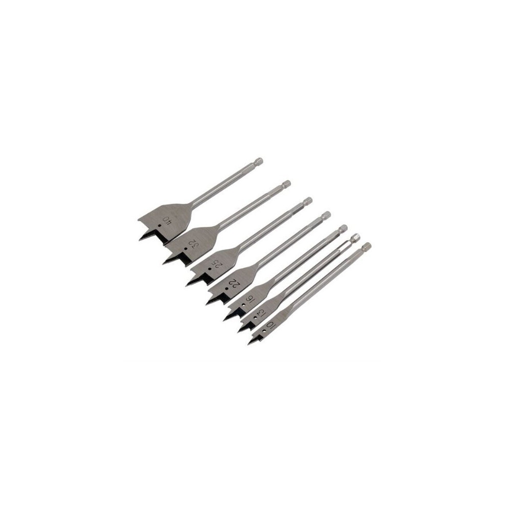 Flat Wood Bit Set 7pc (Metric 10-40mm-D/B)