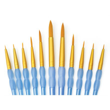 Royal and Langnickel Crafter's Choice Round Taklon Variety Brush Set - Gold (Pack of 11)