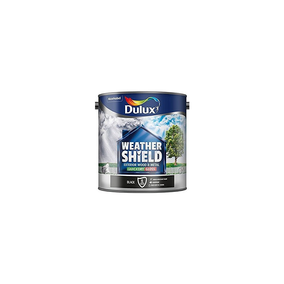 Dulux Weather Shield Quick Dry Gloss Paint, 2.5 L - Black