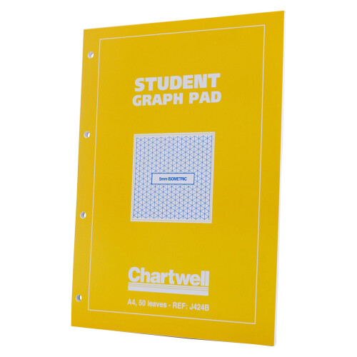 Chartwell A4 Graph Pad, Isometric, 50 Sheets, Yellow Cover