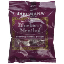 Jakemans Blueberry Bags 73g (Pack of 10) C-3472578 - Menthol Soothe, Vegetarian, No Artificial Colours or Flavours