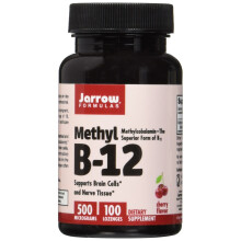 Jarrow Formulas Methyl B-12 500 mcg, Supports Brain Cells and Nerve Tissue, 100 Lozenges