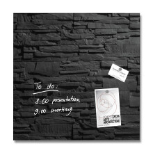 Sigel GL169 Magnetic Glass Board / Magnetic Pinboard Artverum, 48 x 48 cm, Design Slate