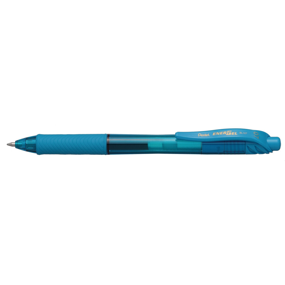 Pentel Energel-BL107-SX Tip Retractable Pen, 0.7 mm - Sky Blue (Pack of 12)