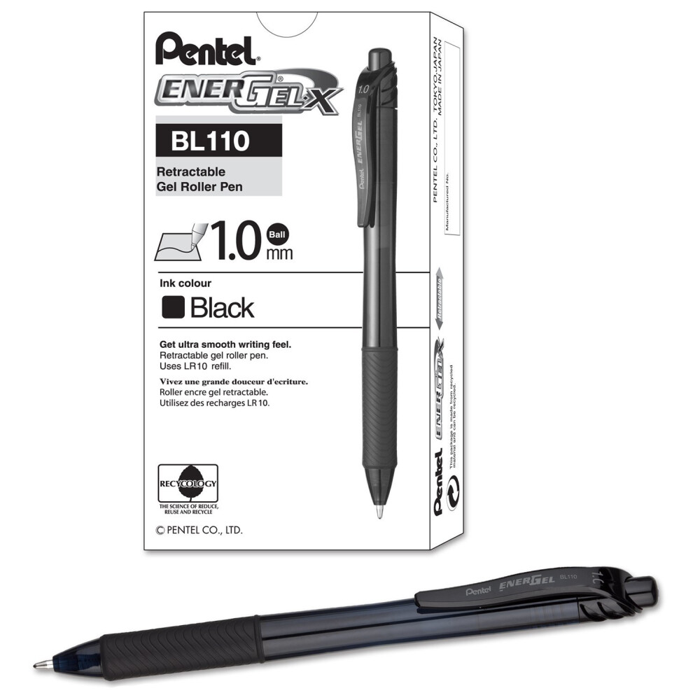 Pentel 1.0Mm Energel Retractable Gel Rollerball Pen - Black