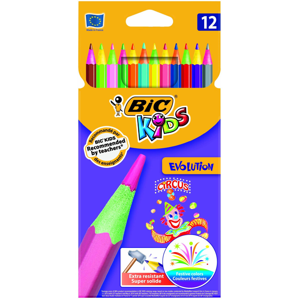 BIC Kids Evolution Colouring Pencils 12 Pack