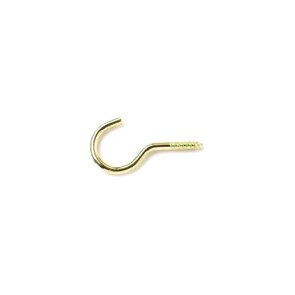 Bulk Hardware Bh00039 Eb Brass Plated Unshouldered Mug Cup Hooks, 38 Mm (1.1/2 Inch) - Pack Of 50 5013249298959