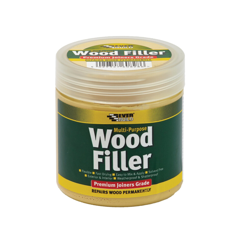 Everbuild Multi purpose premium joiners grade wood filler - Filling small imperfections in wood - 250ml - Light Oak