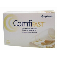 COMFIFAST 10.75CMX5M ELASTICATED VISCOSE STOCKINETTE TUBULAR BANDAGE YELLOW LINES (EXTRA LARGE LIMBS AND SMALL TRUNKS) - 1