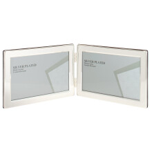Unity 4 x 6-inch Landscape Double Photo Frame, Silver Plated
