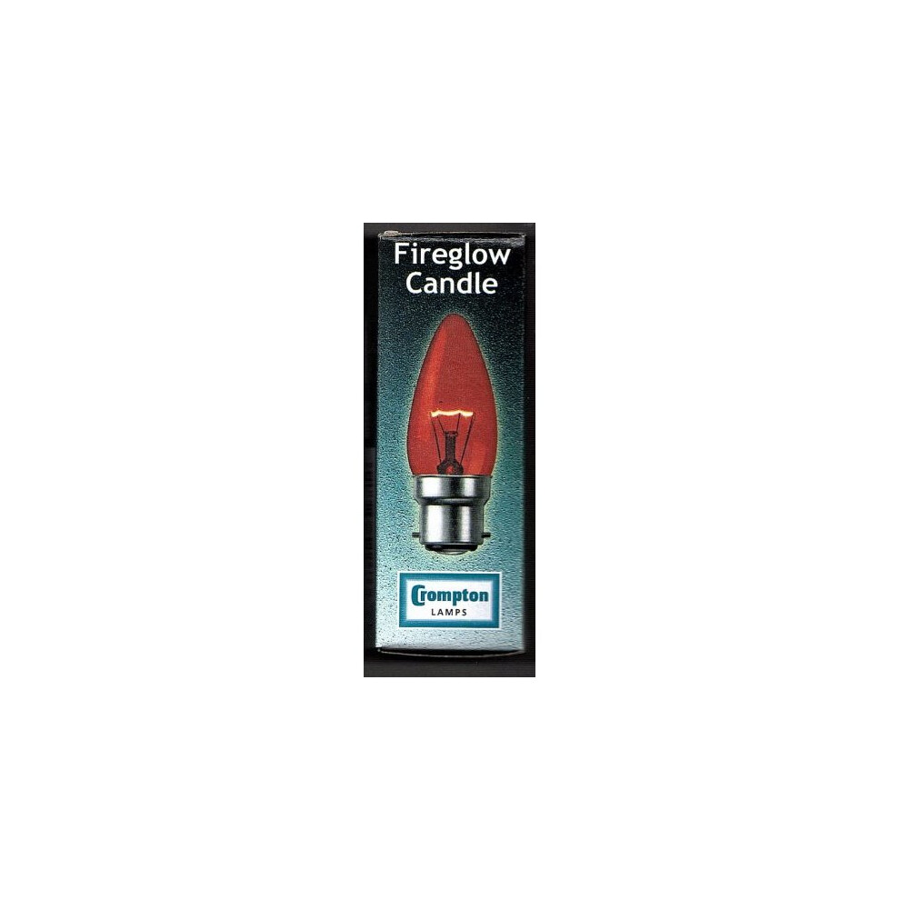 CROMPTON FIREGLOW CANDLE BULB 40 WATT BAYONET CAP FITTING B22