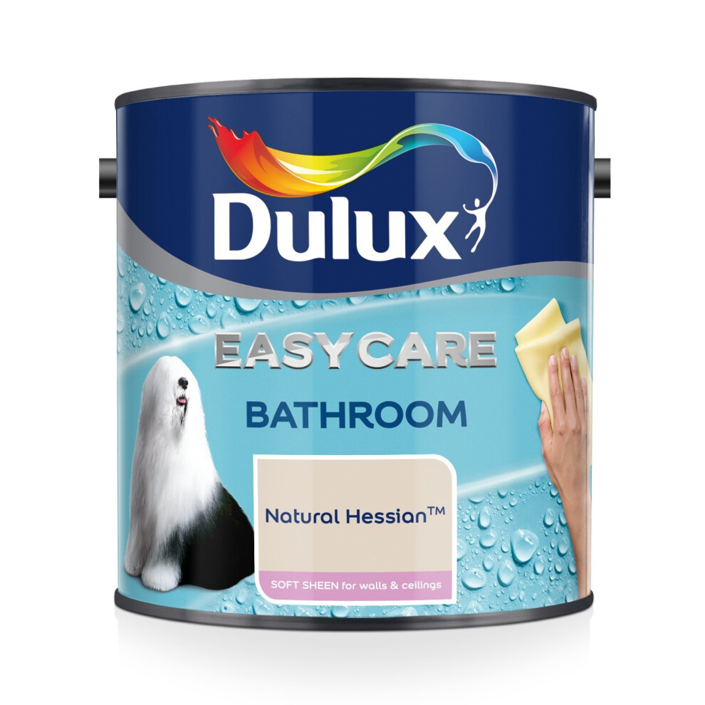 Dulux Easycare Bathroom Plus Soft Sheen Paint, Natural Hessian, 2.5 Litre