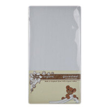 DK Glovesheets 100% Organic Cotton Fitted Cot Sheet (White, approx. 120x60cm)