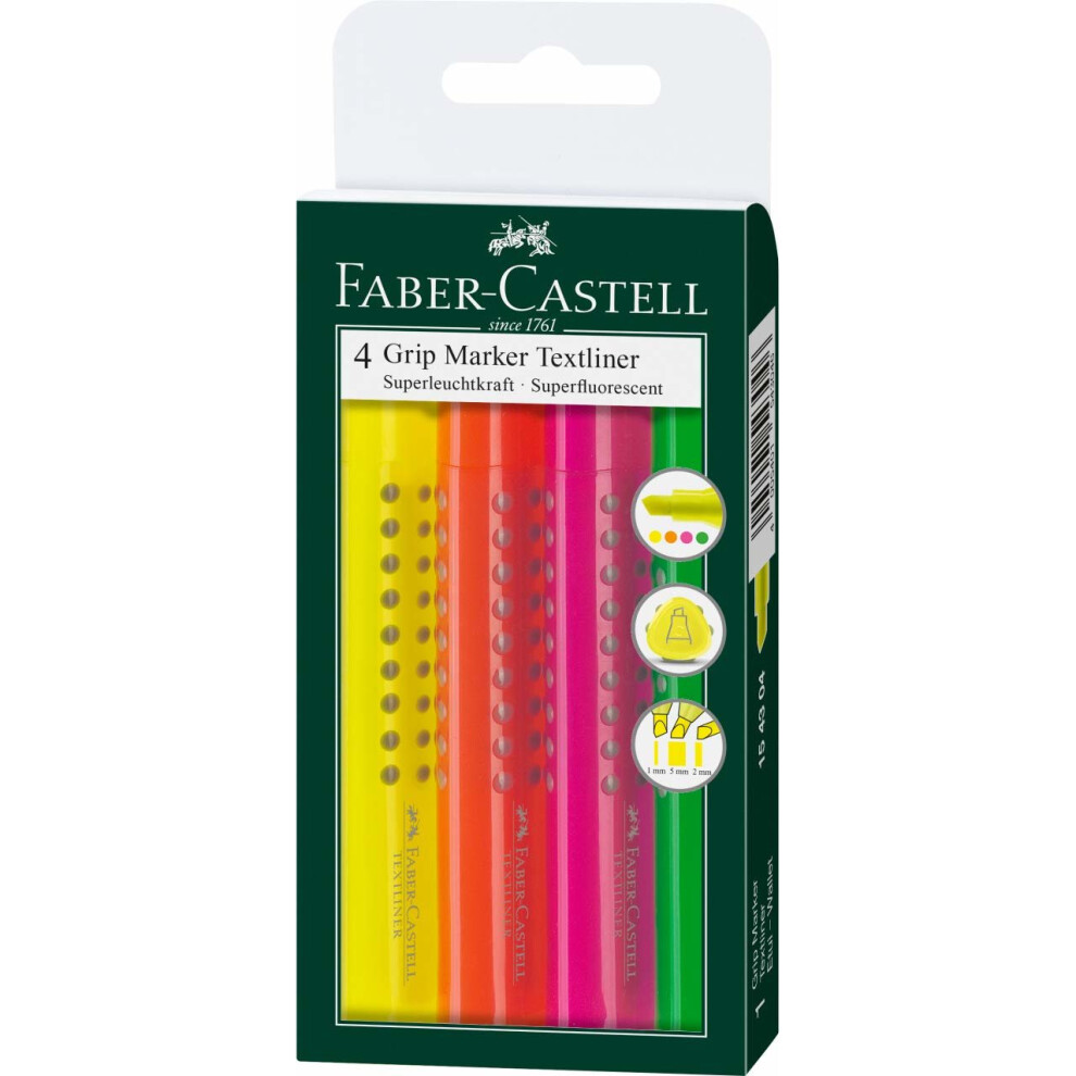 Faber-Castell GRIP Wallet of 4 Textliner Marker