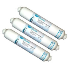 3 Pack In-Line Water Filter Cartridges - 1/4in Push-Fit, Coconut Carbon (NSF/ANSI 61) - Reduces Chlorine & Odors, 1500 Gal/6 Months - WFM3pkWF