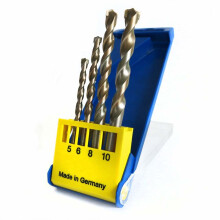 S&R Concrete Drill Bit Set (SUPERSCHLAG) for concrete, masonry, stone, Pack,(4 pieces), 5 x 85 / 6 x 100 / 8 / 10 x 120 x 120 mm../ Professional...