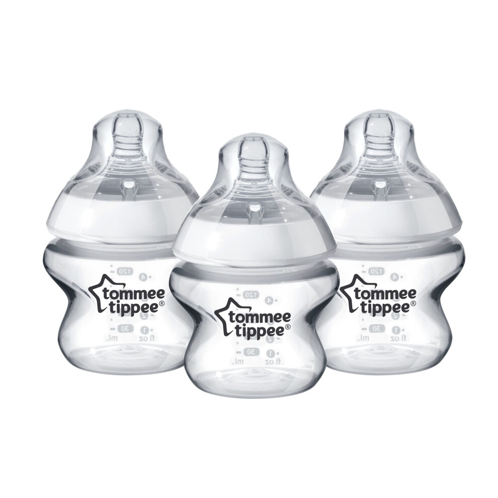 Tommee Tippee Closer to Nature Baby Bottles, Breast-Like Teat, 150ml, 3 PK