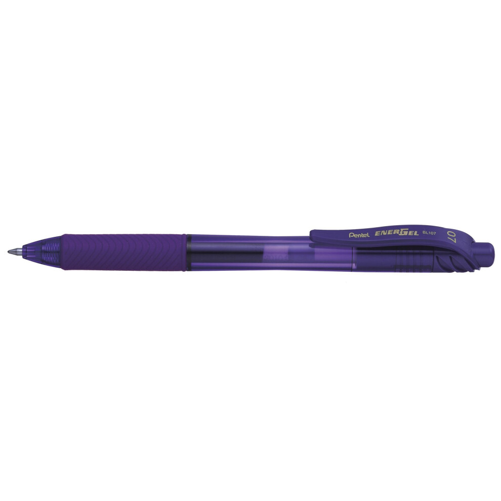 Pentel Energel-BL107-VX Tip Retractable Pen, 0.7 mm - Violet (Pack of 12)