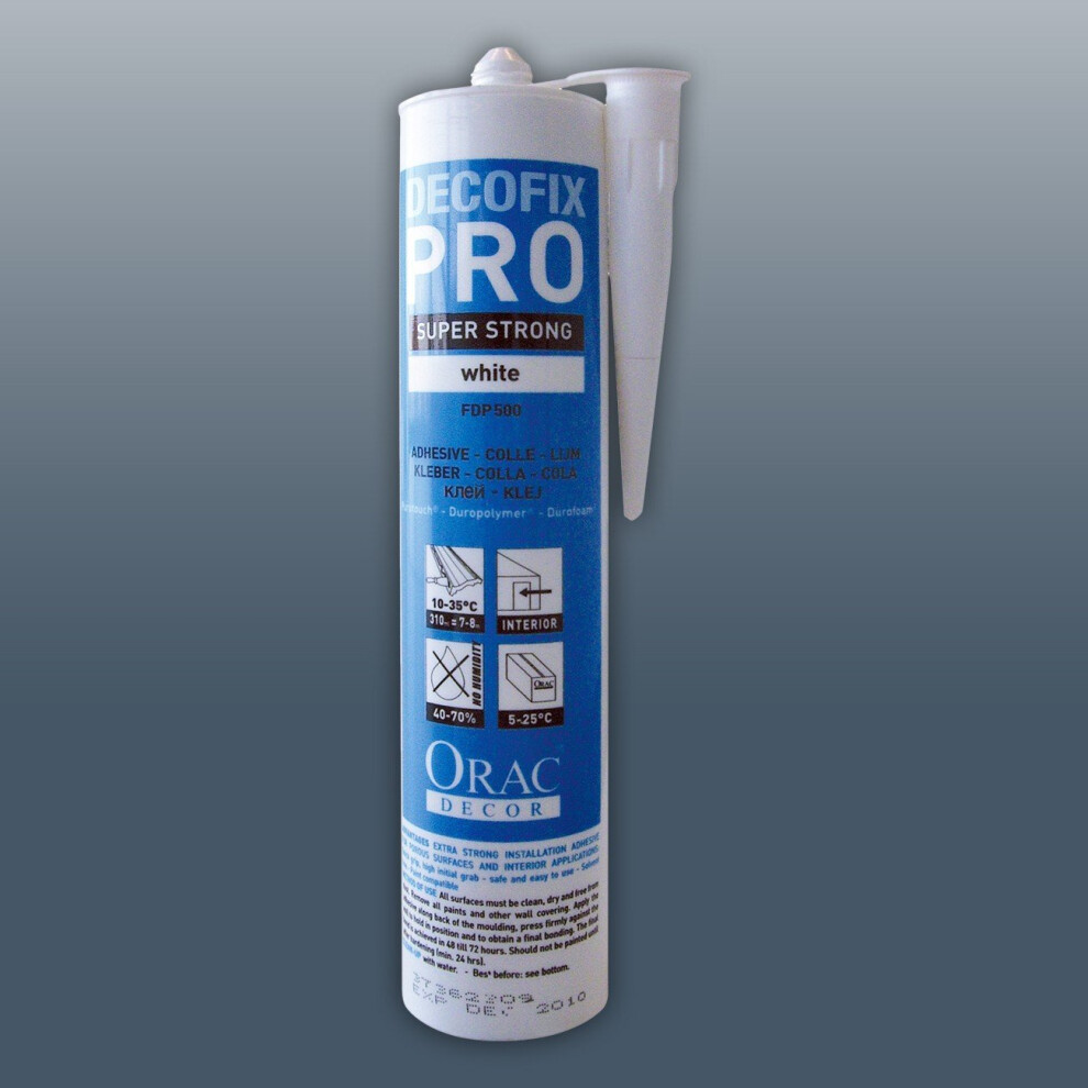 Orac Fdp500 Decofix Installation Adhesive 310 Ml | Water-Based Acrylic Glue For Mouldings Profiles Cornices Decorations 5414433041960