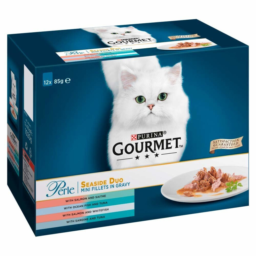 Gourmet Perle Cat Food Seaside Duo, 12 x 85 g - Pack of 4