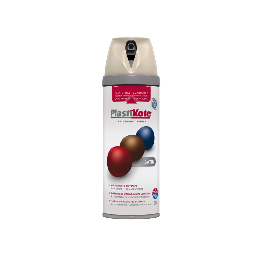 Plasti-kote 22123 400ml Premium Spray Paint Satin - Warm Grey