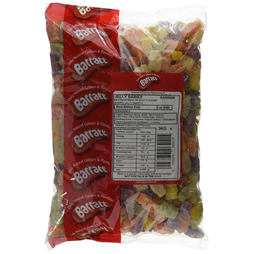 Barratt Jelly Babies 3 Kg - Natural Colours & Flavours, Gluten Free, UK Made | Product Code HJ8U